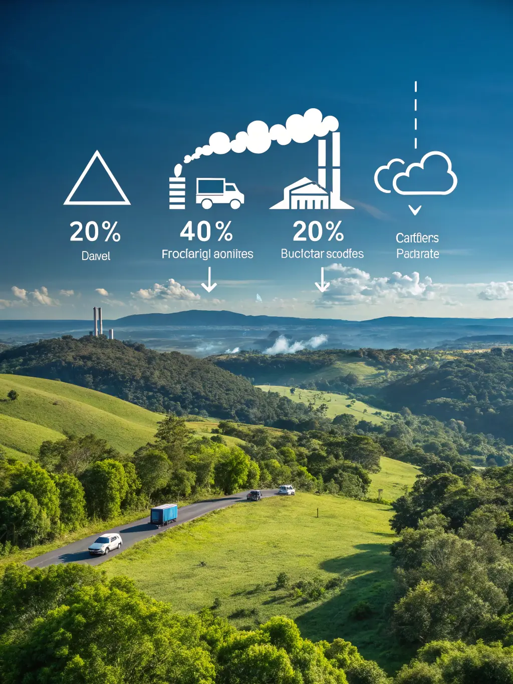 A digital illustration of a carbon footprint transforming into a green leaf, representing the positive impact of offsetting carbon emissions.